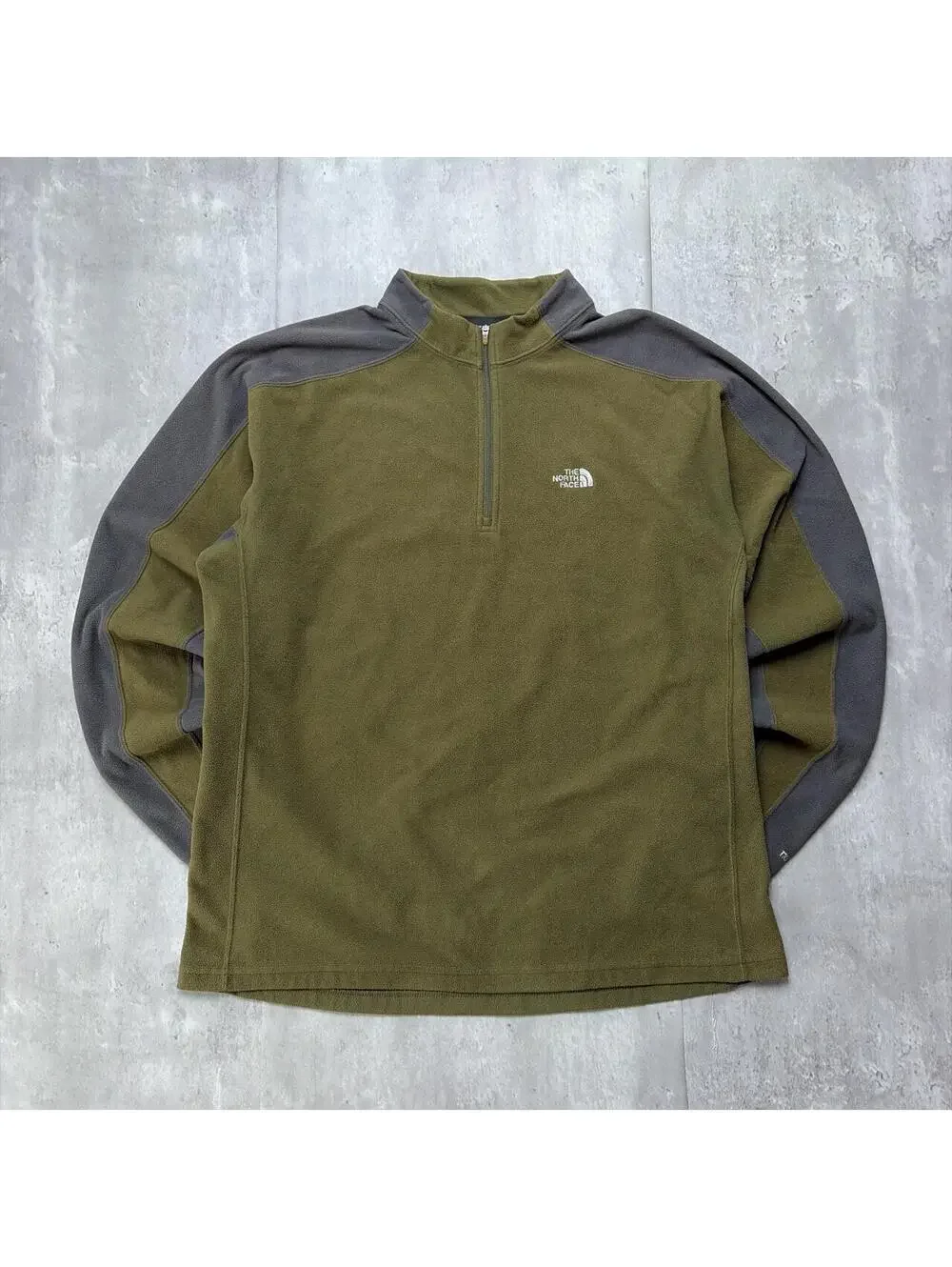Y2K Olive Green The North Face Fleece Quarter Zip Sweater